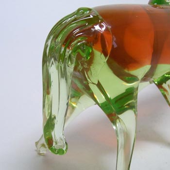 Murano/Sommerso Red + Uranium Glass Donkey Sculpture