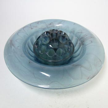 Davidson #1910BD Art Deco 1930's Blue Cloud Glass Bowl
