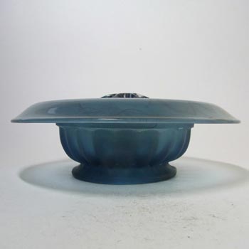 Davidson #1910BD Art Deco 1930's Blue Cloud Glass Bowl
