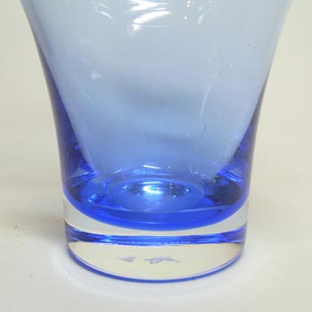 Dartington Hooped Blue Cased Glass Vase - Signed