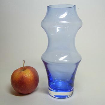 Dartington Hooped Blue Cased Glass Vase - Signed