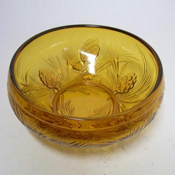 Jobling #5000 1930's Amber Art Deco Glass Fircone Bowl