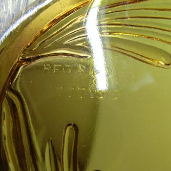 Jobling #5000 1930's Amber Art Deco Glass Fircone Bowl