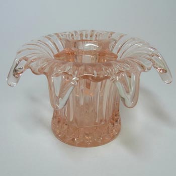 Sowerby Art Deco 1930's Pink Glass Posy Vase/Bowl