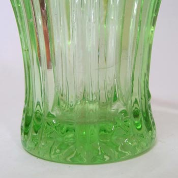 Sowerby Art Deco 1930's Green Pressed Glass Posy Vase