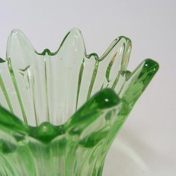 Sowerby Art Deco 1930's Green Pressed Glass Posy Vase