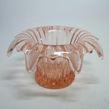Sowerby 1930's Art Deco Pink Glass Posy Bowl/Vase