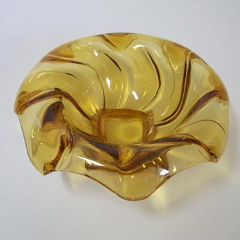 Bagley #3061 Art Deco Vintage Amber Glass 'Equinox' Posy Bowl
