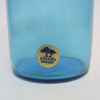 Ekenas Swedish/Scandinavian Blue Glass Vase Labelled