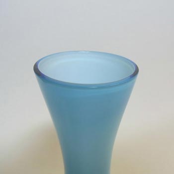 Ekenas Glasbruk Swedish Blue Cased Glass 6.5" Vase - Labelled