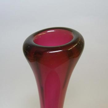 Tall Flygsfors 1960's Swedish Pink Glass Vase - Signed