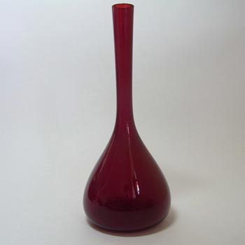 Scandinavian/Swedish 1950's/60's Red Glass Bottle Vase