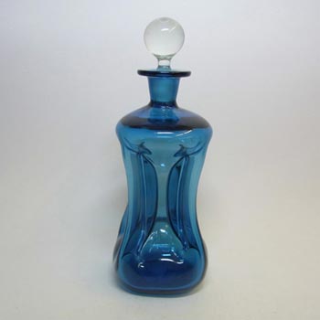 Holmegaard / Jacob Bang Blue Glass 9" 'Cluck Cluck' Decanter/Bottle