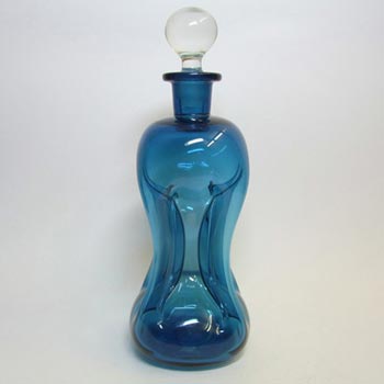 Holmegaard / Jacob Bang Blue Glass 10.75" 'Cluck Cluck' Decanter/Bottle