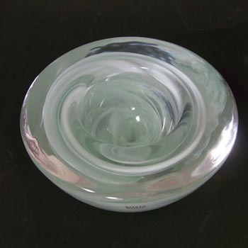 Kosta Boda White Glass Atoll Candle Holder/Bowl - Label