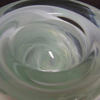 Kosta Boda White Glass Atoll Candle Holder/Bowl - Label