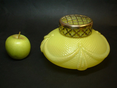 Art Nouveau 1900's Kralik Yellow Glass Posy Vase