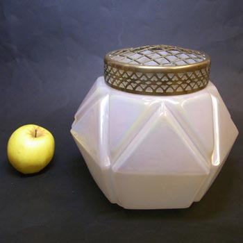 Art Nouveau Iridescent Geometric Pearl Glass Posy Vase