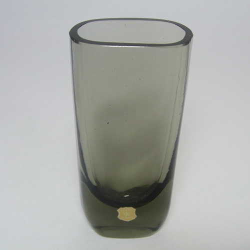 Afors 1960's/70's Swedish Smoky Glass Vase - Labelled - Click Image to Close