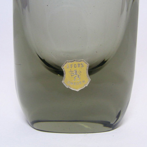 (image for) Afors 1960's/70's Swedish Smoky Glass Vase - Labelled - Click Image to Close