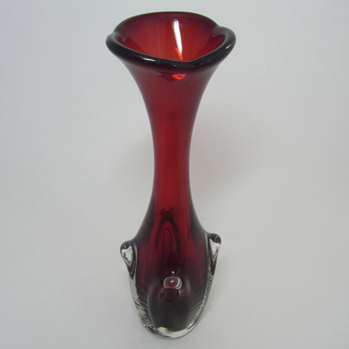 (image for) Aseda Swedish Red Glass Jack In The Pulpit Vase - C25 - Click Image to Close