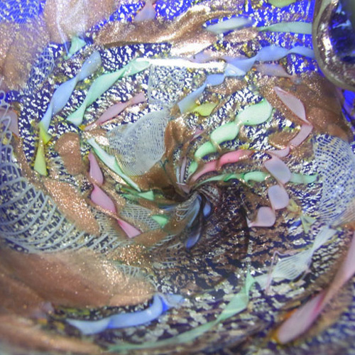 (image for) Galliano Ferro 'Tutti Frutti' Style Blue Glass Bowl - Labelled - Click Image to Close