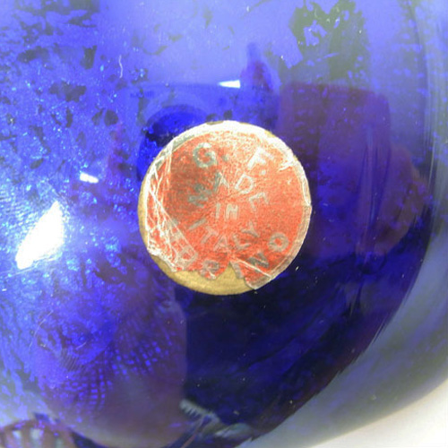 (image for) Galliano Ferro 'Tutti Frutti' Style Blue Glass Bowl - Labelled - Click Image to Close