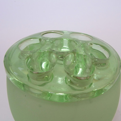 (image for) Bagley #3170 Art Deco Frosted Green Glass 'Somerset' Posy Vase - Click Image to Close