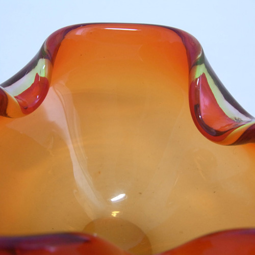 (image for) Murano/Sommerso Biomorphic Uranium Red Glass Bowl - Click Image to Close