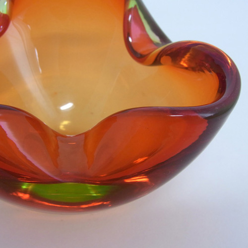 (image for) Murano/Sommerso Biomorphic Uranium Red Glass Bowl - Click Image to Close