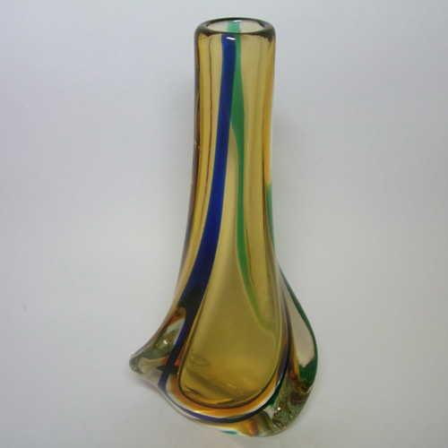 (image for) Murano/Bohemian? Organic Sculptural Amber Glass Vase - Click Image to Close
