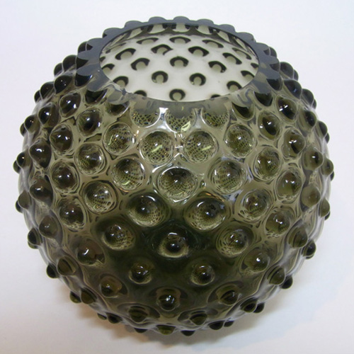 (image for) Borske Sklo 1950's Smoky Glass Spherical 'Bobble' Vase - Click Image to Close