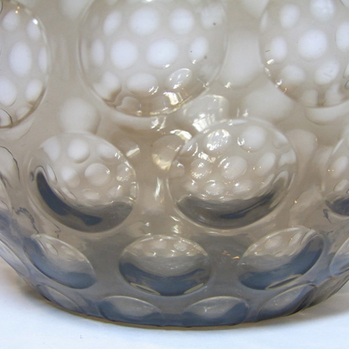 (image for) Borske Sklo 1950's Smoky Glass Optical 'Olives' Vase - Click Image to Close