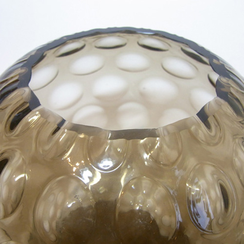 Borske Sklo 1950's Smoky Glass Optical 'Olives' Vase - Click Image to Close