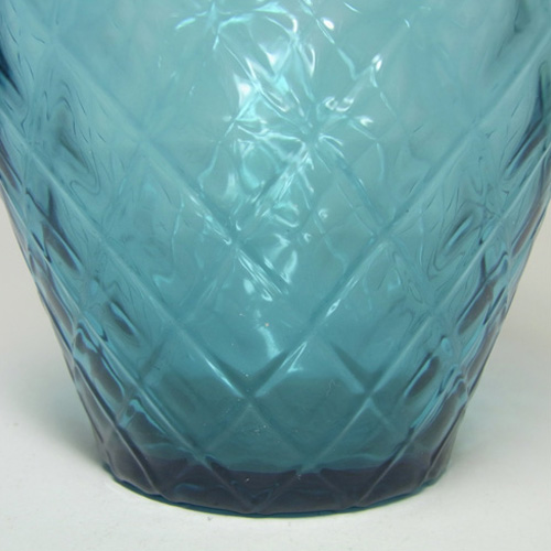 (image for) Borske Sklo 6" Blue Bohemian Glass Optical Vase - Click Image to Close