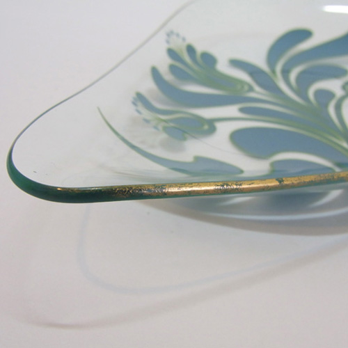 (image for) Chance Bros Turquoise Glass Canterbury Plate/Dish 1971 - Click Image to Close