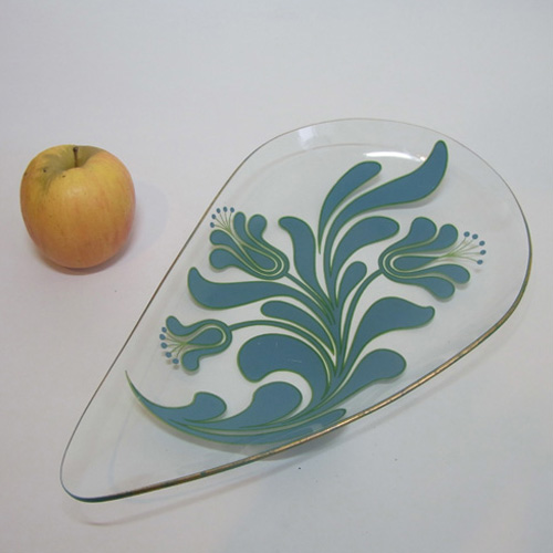 Chance Bros Turquoise Glass Canterbury Plate/Dish 1971 - Click Image to Close