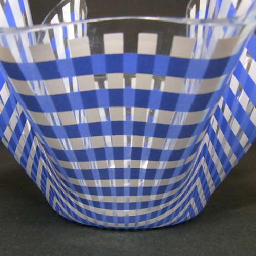 (image for) Chance Bros Blue Glass "Gingham" Handkerchief Vase 1977 - Click Image to Close