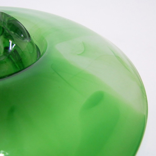 (image for) Davidson #204D Art Deco Green Cloud Glass Posy Bowl - Click Image to Close