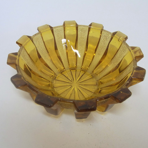 (image for) Stölzle Czech Art Deco 1930's Amber Glass Bowl - Click Image to Close