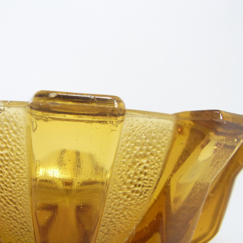 Stölzle Czech Art Deco 1930's Amber Glass Bowl - Click Image to Close