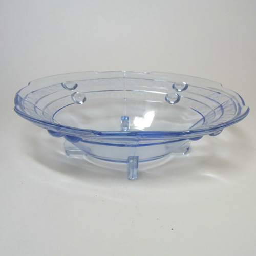 (image for) Stölzle #19415 Czech Art Deco 1930's Blue Glass Bowl - Click Image to Close