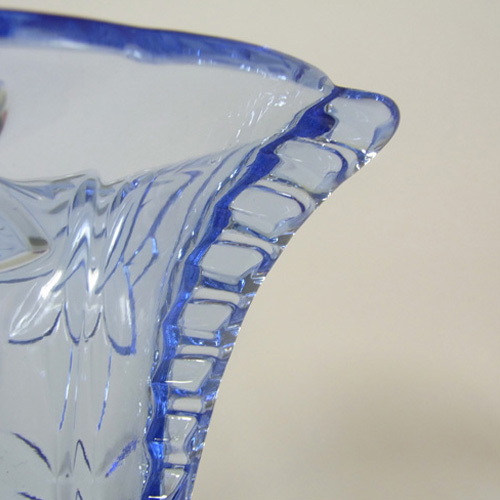(image for) Czech? Art Deco 1930's Blue Pressed Glass Vase - Click Image to Close
