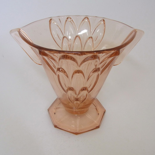 (image for) Stölzle #19083 Czech Art Deco 1930's Pink Glass Vase - Click Image to Close