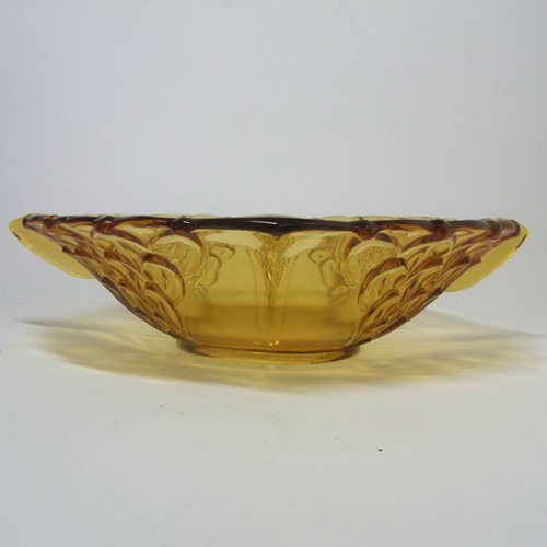 (image for) Stölzle #19072 Czech Art Deco 1930's Amber Glass Bowl - Click Image to Close