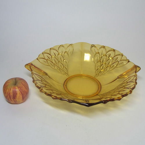 Stölzle #19072 Czech Art Deco 1930's Amber Glass Bowl - Click Image to Close