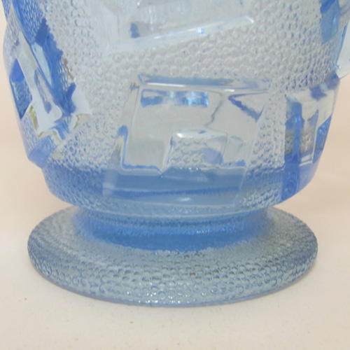 (image for) Libochovice Czech Art Deco 1930s Blue Glass Jug/Pitcher - Click Image to Close