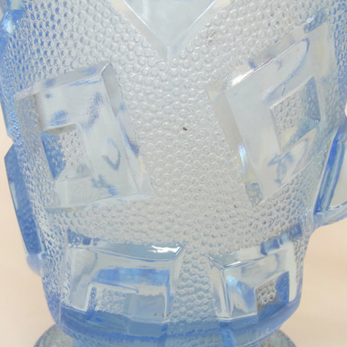 (image for) Libochovice Czech Art Deco 1930s Blue Glass Jug/Pitcher - Click Image to Close