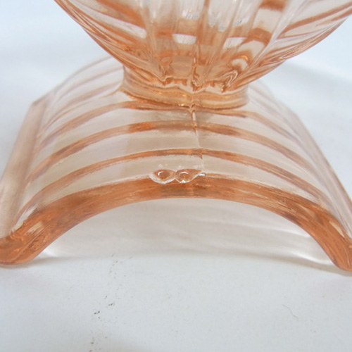 (image for) Stölzle Czech Art Deco 1930's Pink Glass Footed Bowl - Click Image to Close