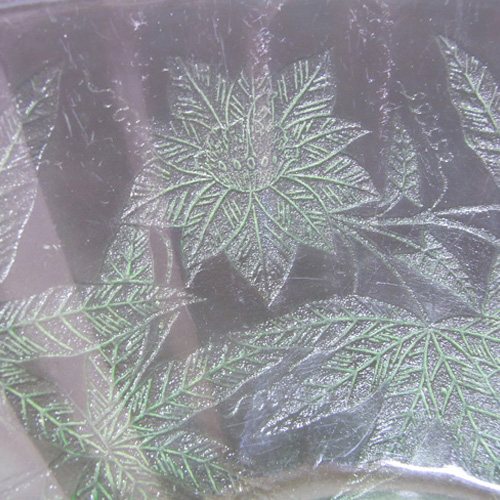 (image for) Jeannette Poinsettia Floral Green Depression Glass Bowl - Click Image to Close